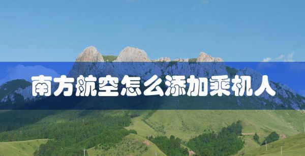 南方航空怎麽添加乘機人