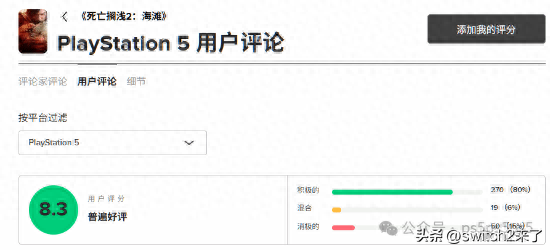 死亡搁浅M站用户评分8.3分！PS5最佳画面游戏可能导致过热问题
